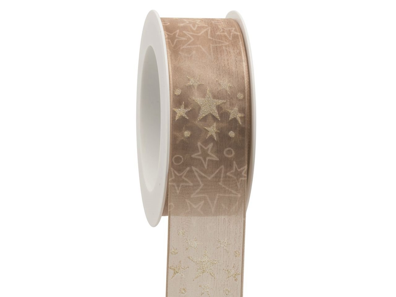 nastro beige con stelle panna Goldina 40 mm  per 1 mt