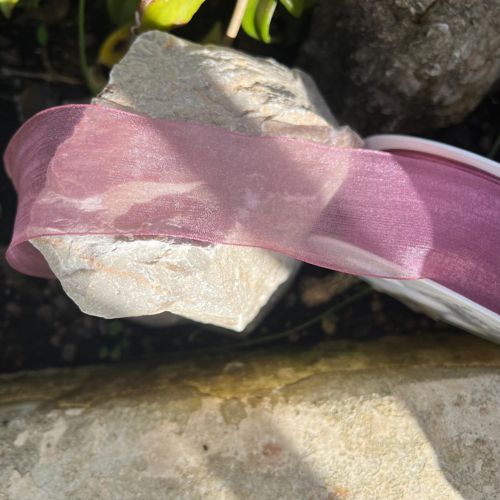 Nastro organza rosa toscano 40 mm x 1 mt