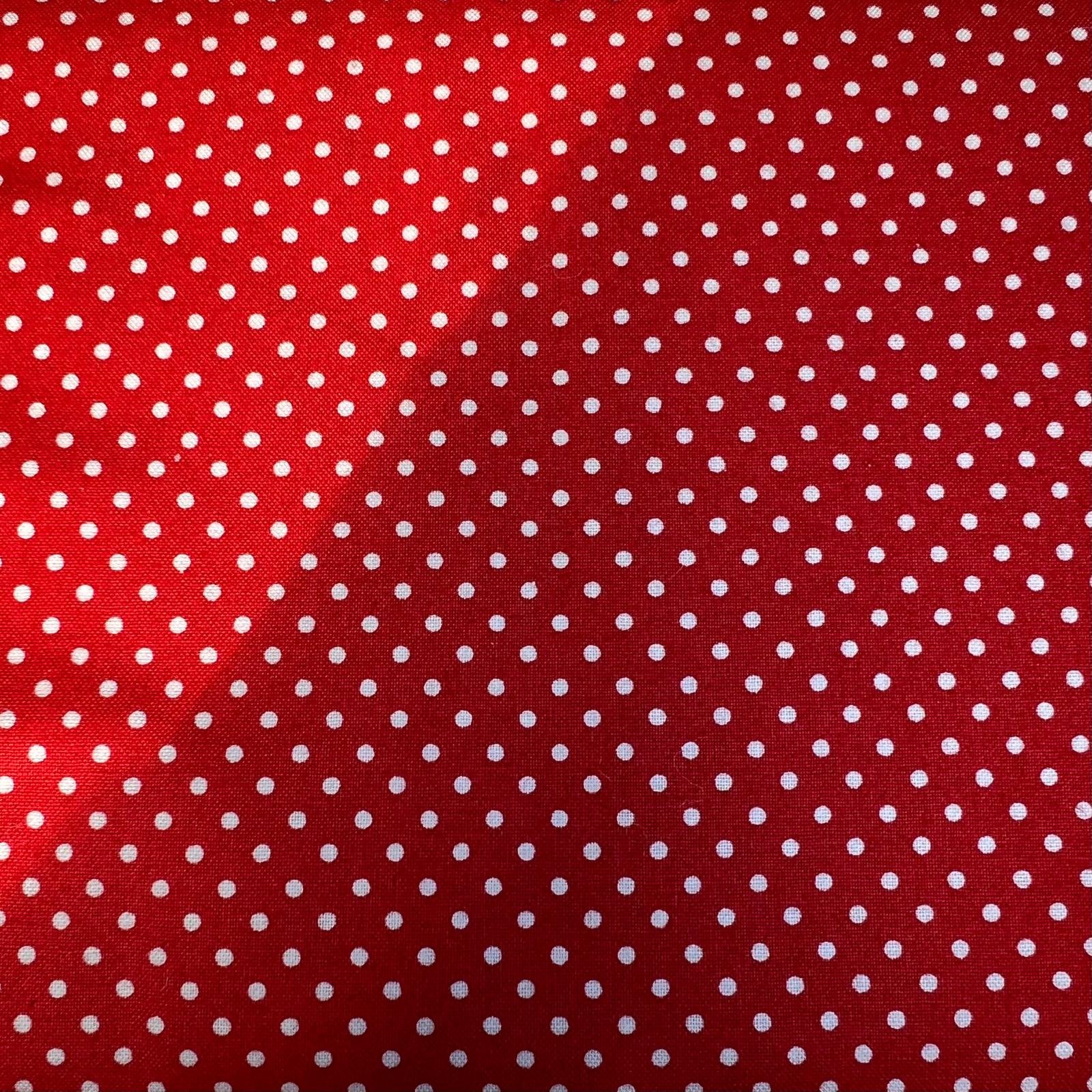 Stoffa rossa con pois bianchi Stafil 112cm x 50 cm