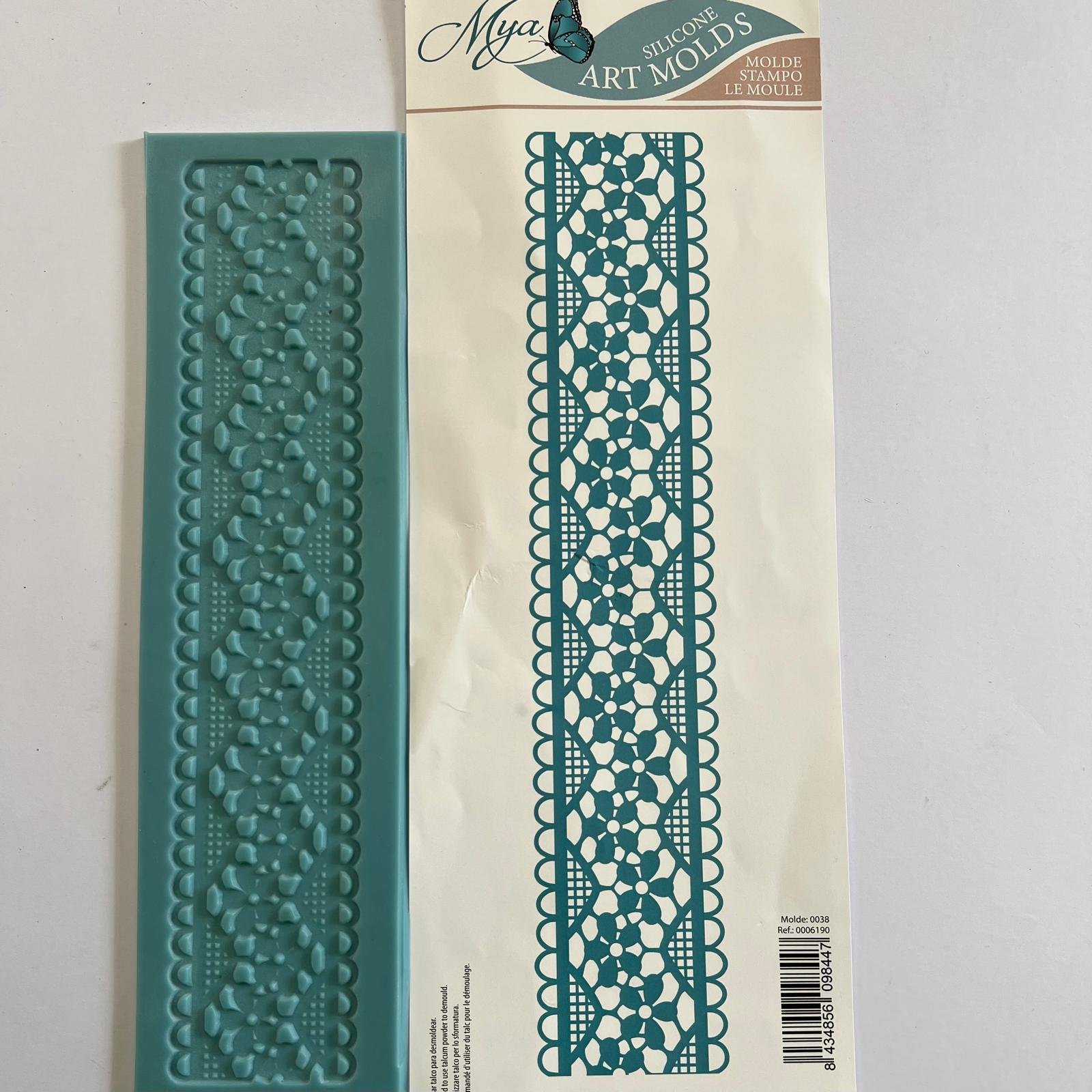 stampo per bassorilievo effetto pizzo renkalik 23cm x  6 cm