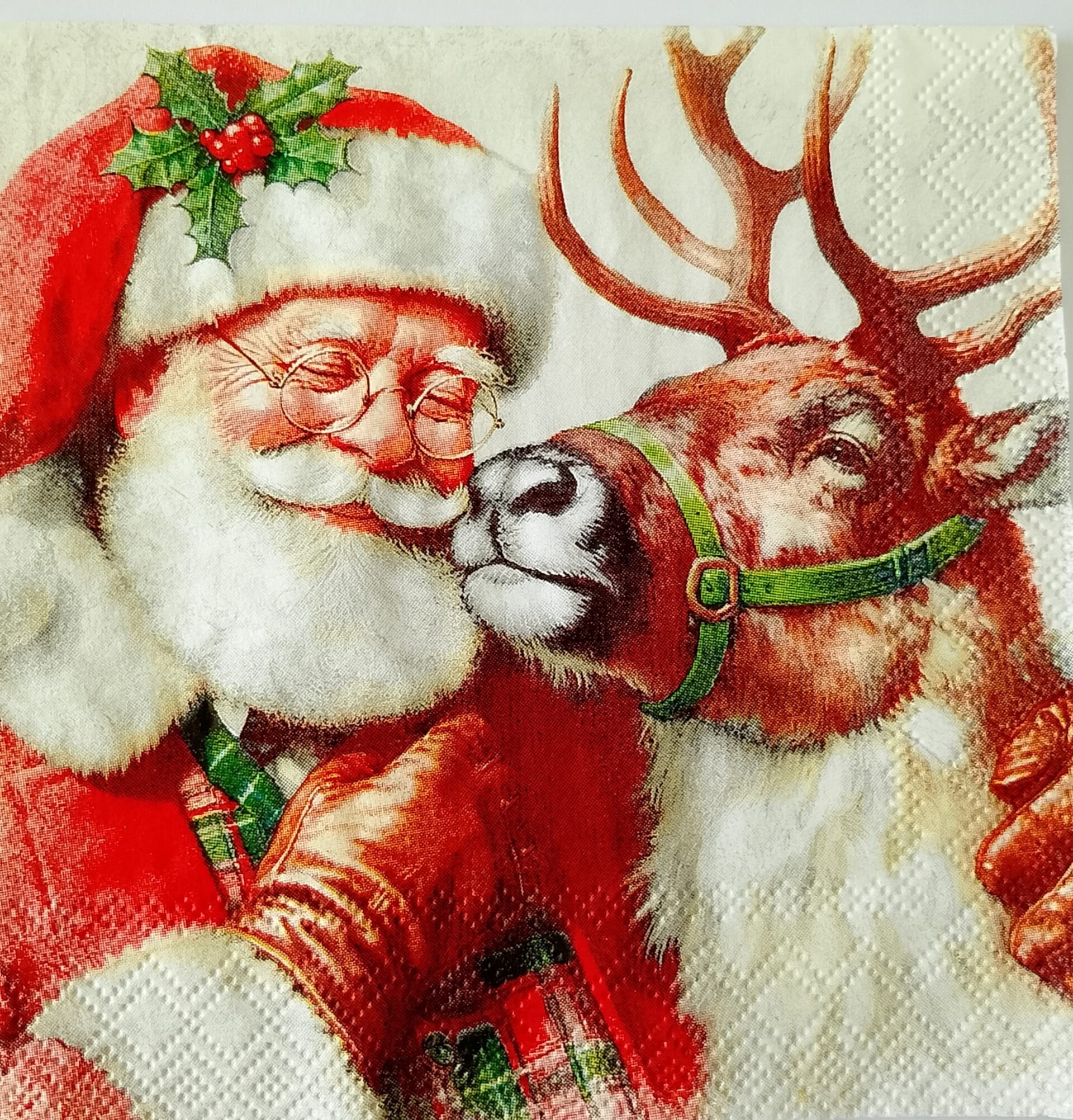 tovaglioli per decoupage babbo natale e renna arti e grafica busta da 2 pezzi 33x33