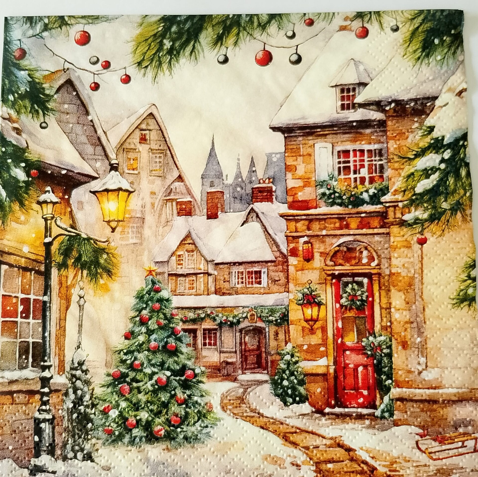 tovaglioli per decoupage paesaggio innevato arti e grafica busta da 2 pezzi 33x33