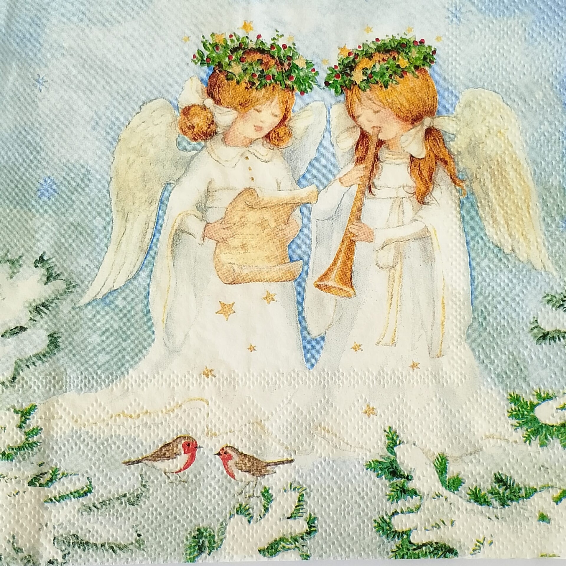 tovaglioli per decoupage angeli musicanti ambiente busta da 2 pezzi 33x33