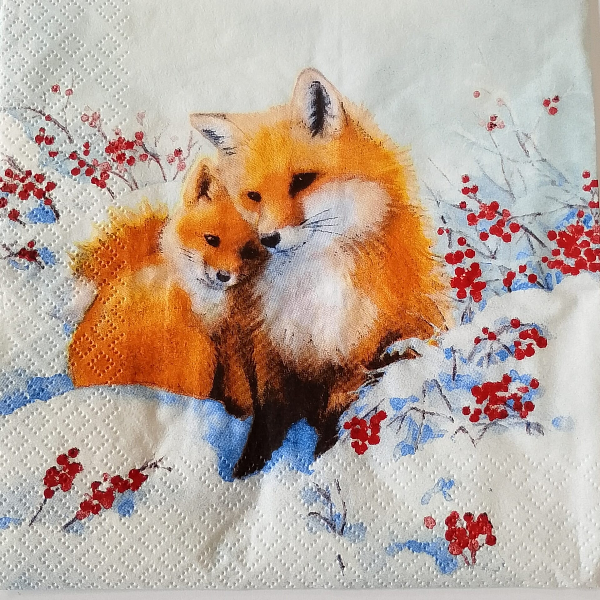 tovaglioli per decoupage volpi sulla neve arti e grafica busta da 2 pezzi 33x33