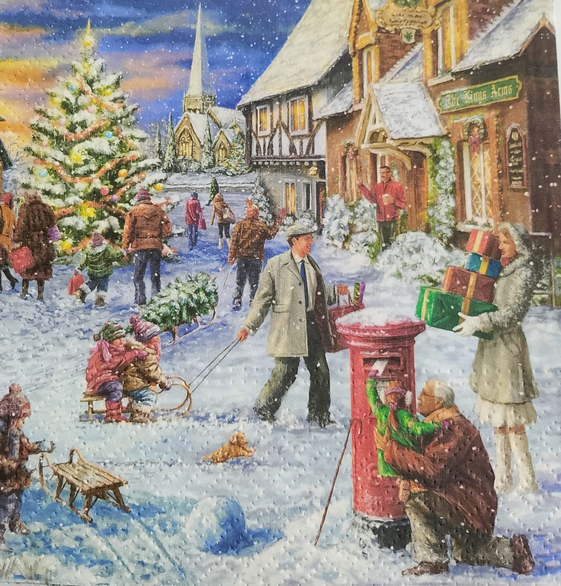 tovaglioli per decoupage paesaggio innevato arti e grafica busta da 2 pezzi 33x33