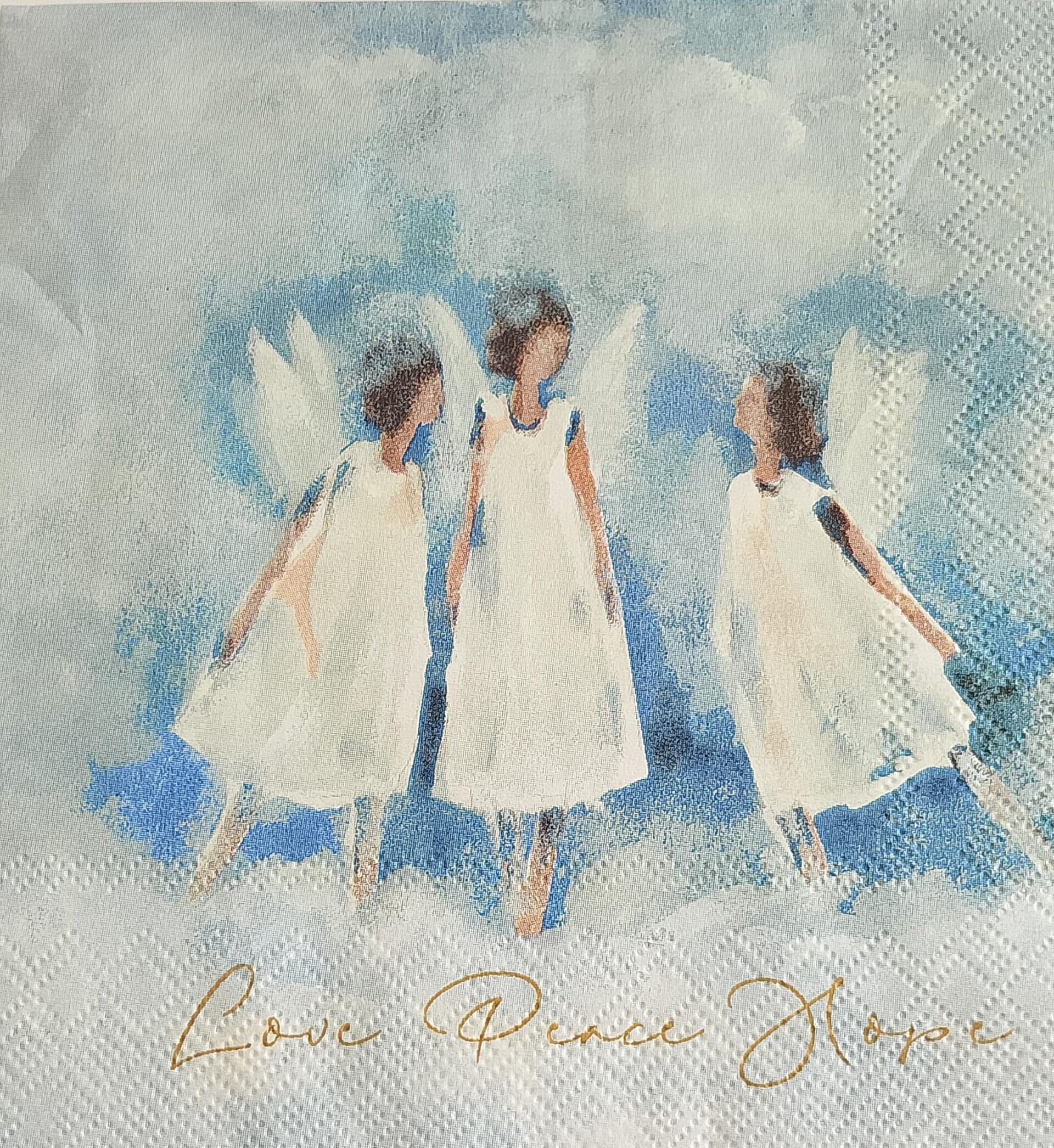 i tovaglioli per decoupage angeli con fondo azzurro arti e grafica busta da 2 pezzi 33x33