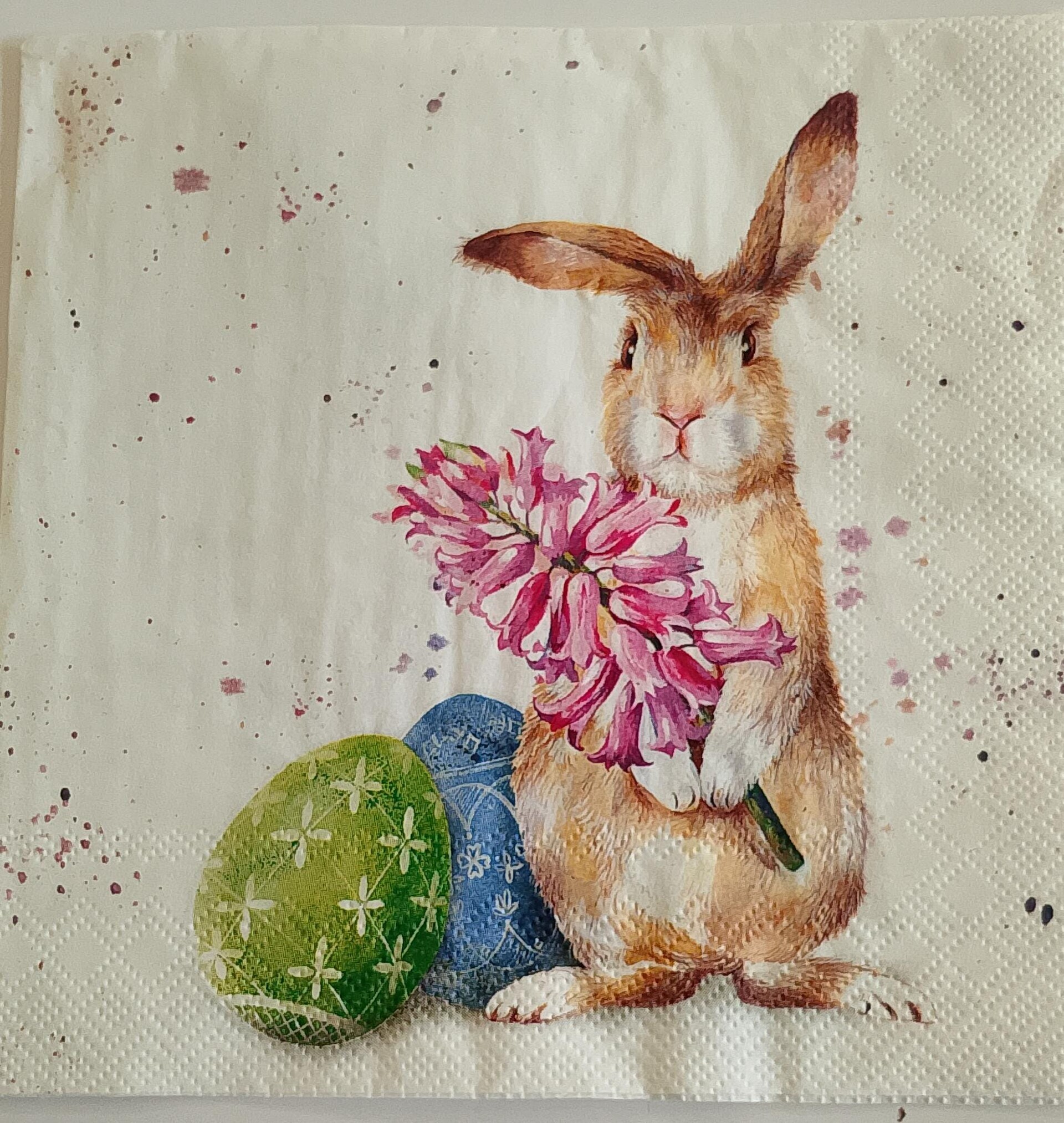 tovaglioli coniglio con uova decorate arti e grafica busta da 2 pezzi 33 x 33