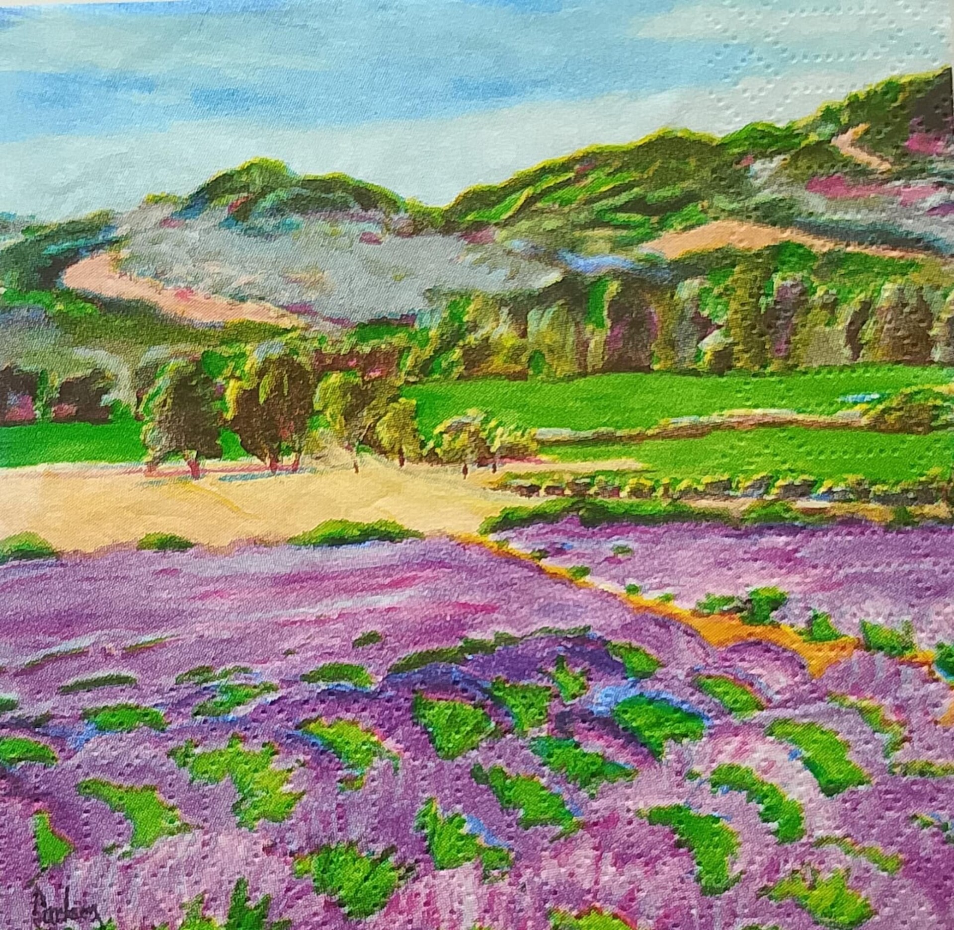 tovaglioli per decoupage paesaggio lavanda arti e grafica busta da 2 pezzi 25x25cm