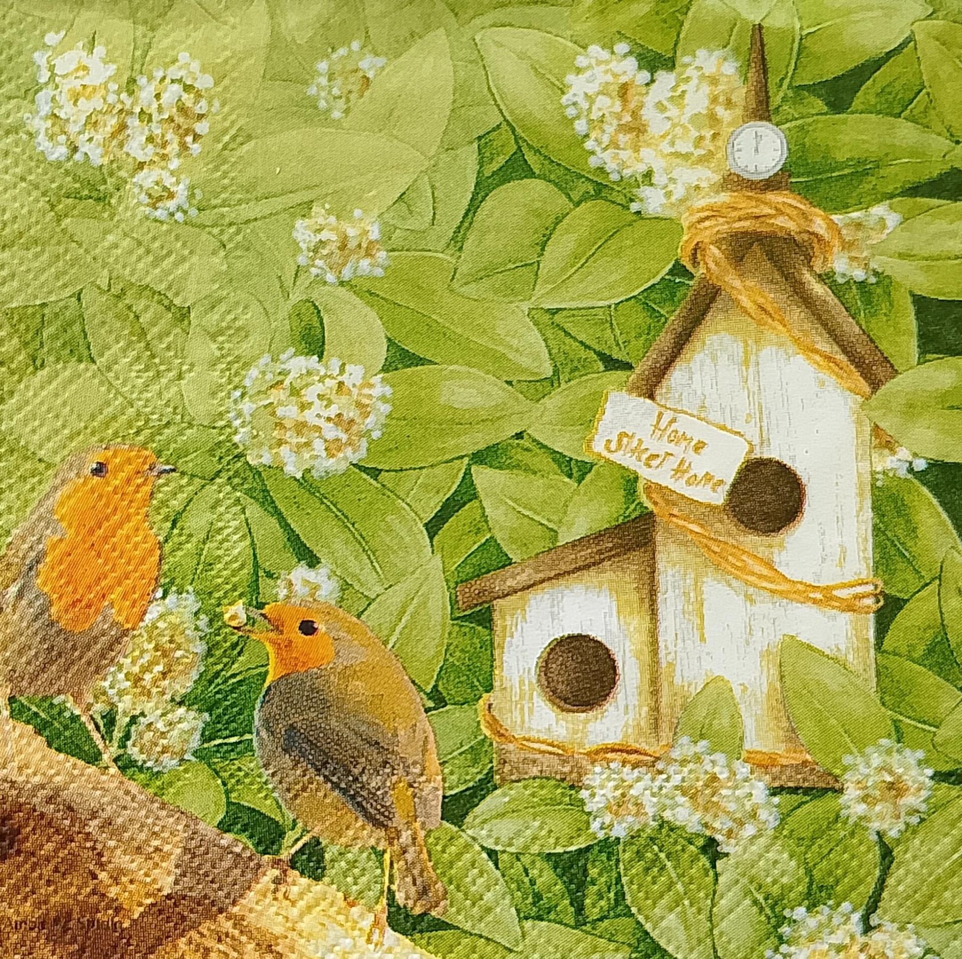 tovaglioli per decoupage uccellini nei nidi arti e grafica busta da 2 pezzi 25x25cm