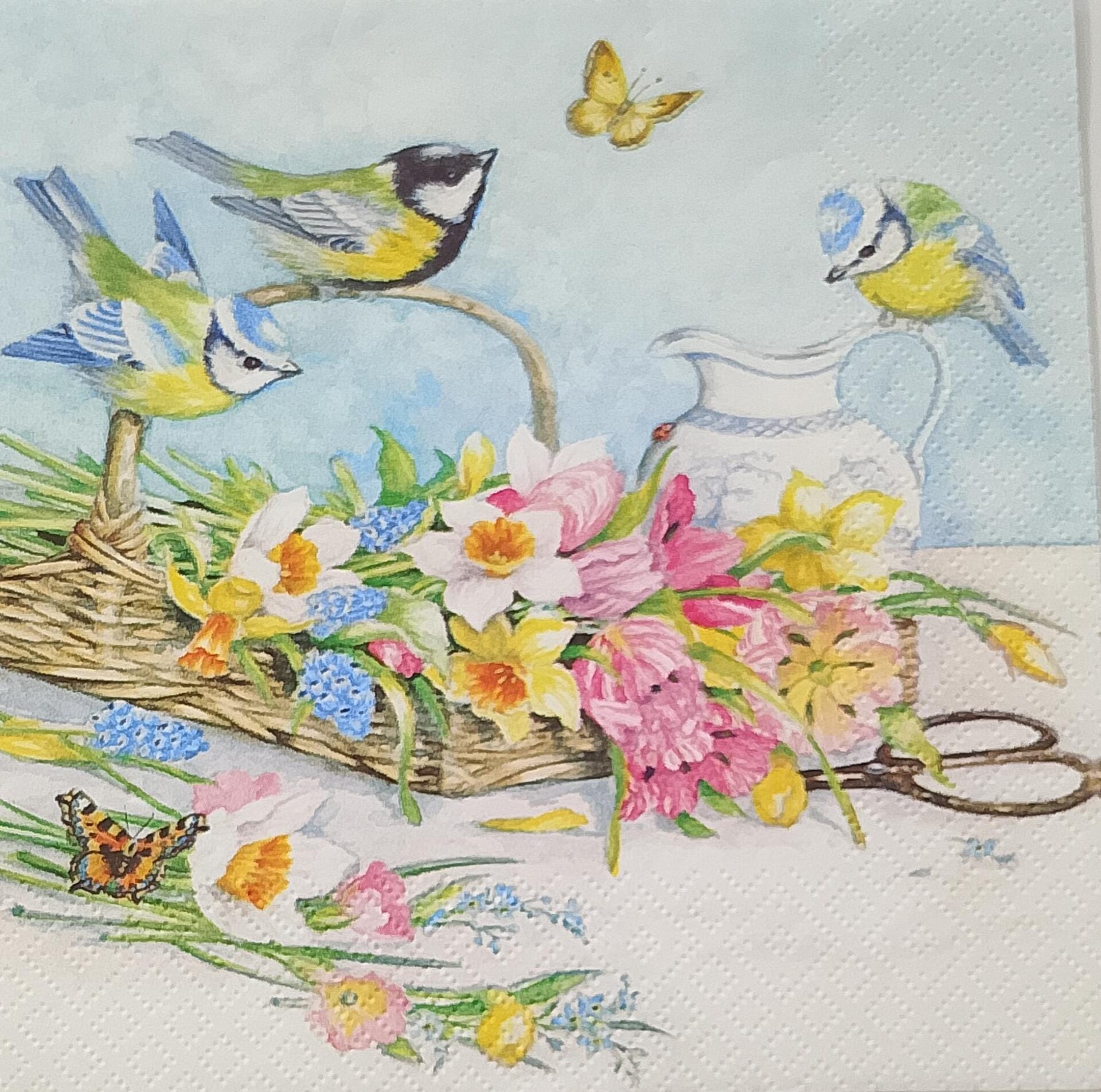 tovaglioli per decoupage uccellini e fiori arti e grafica busta da 2 pezzi 30x30