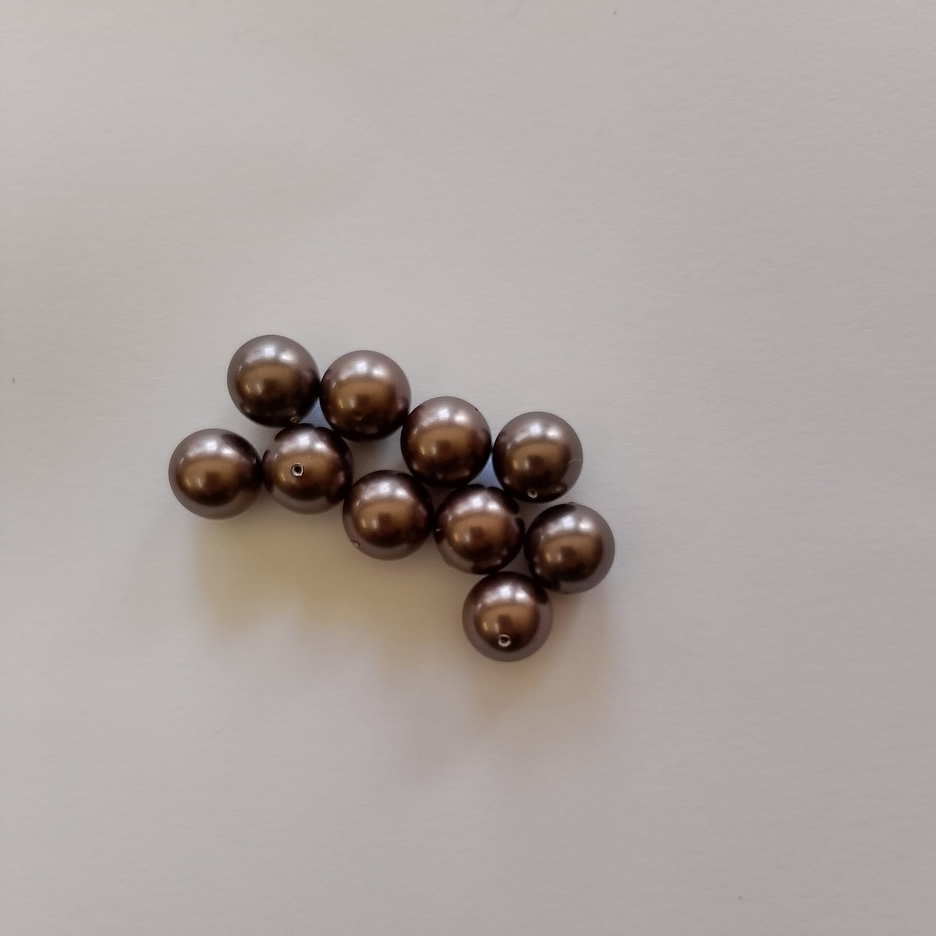 perle swarovski 5810 crystal deep brown pearl busta da 10 pezzi 10mm