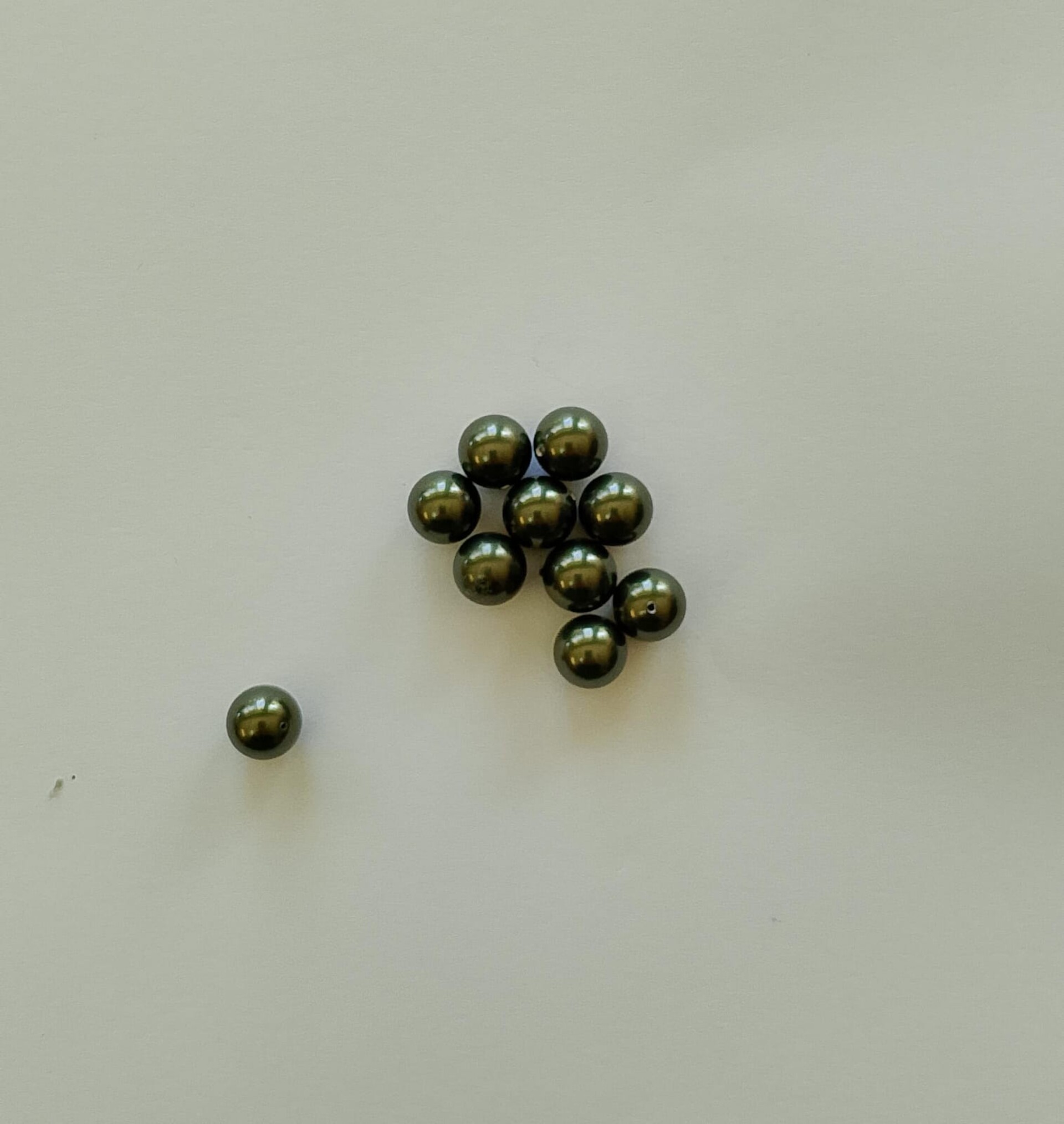 perle swarovski 5810 crystal dark green pearl busta da 10 pezzi 10mm