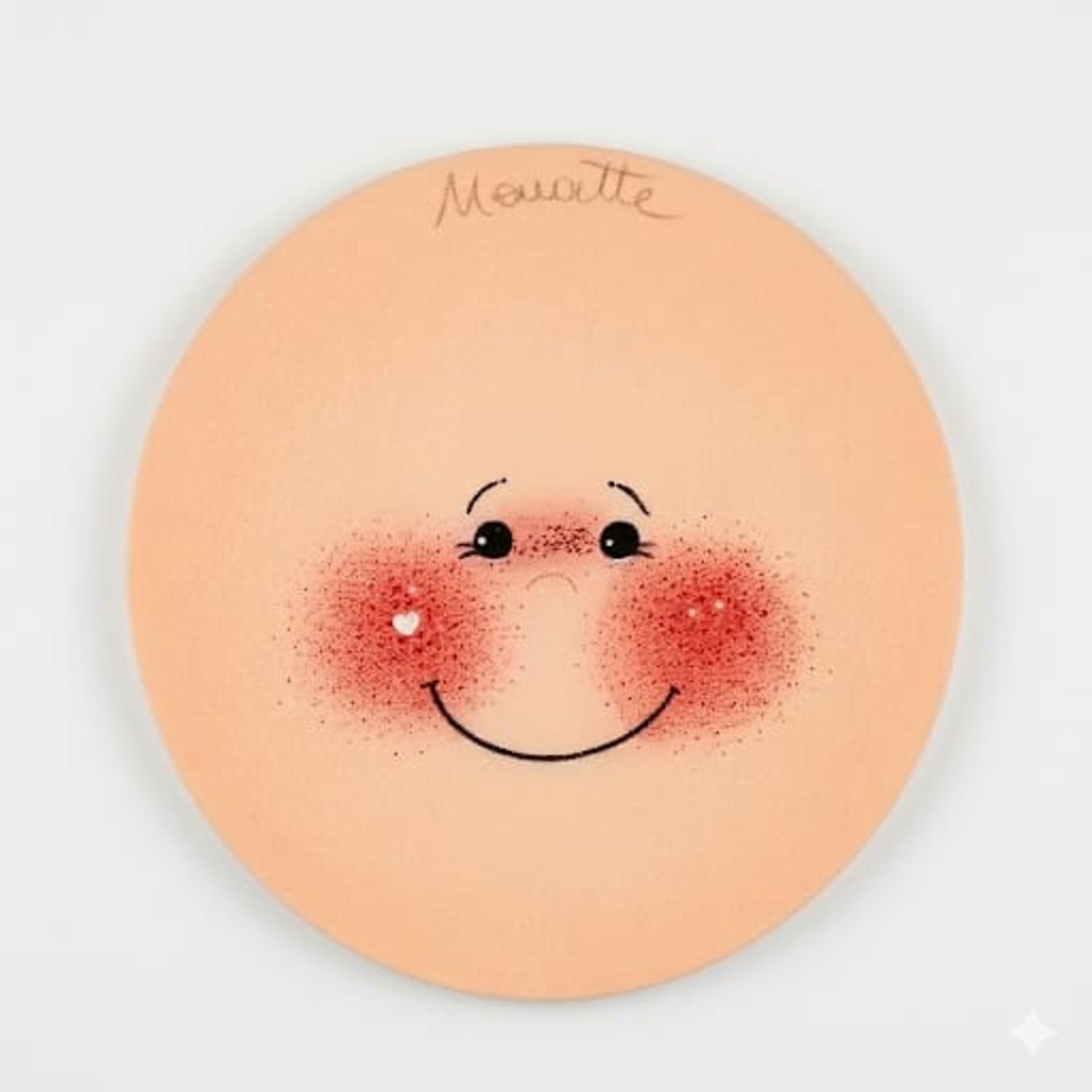 faccina tessuto in maglina Nanette diametro 7,5cm renkalik busta da 3 pezzi