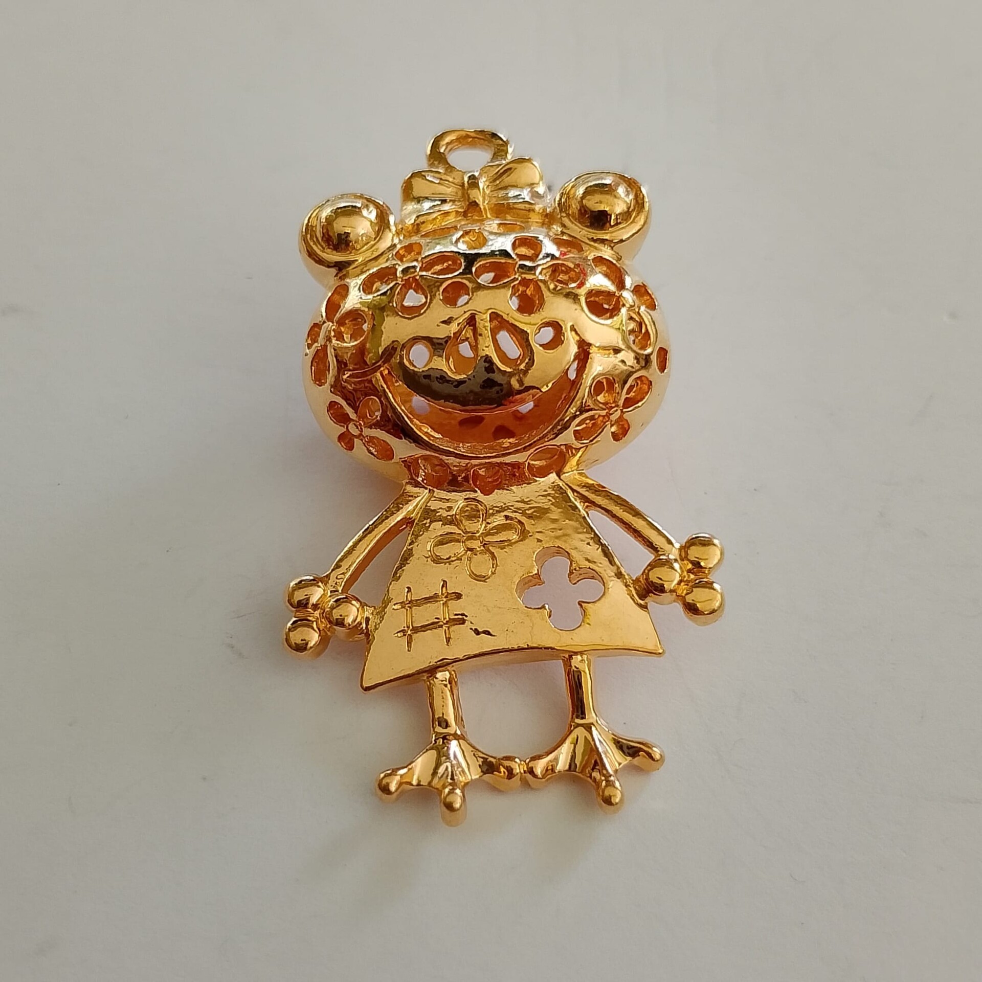 ciondolo ranocchia colore oro 43 mm menoni busta da 3 pezzi
