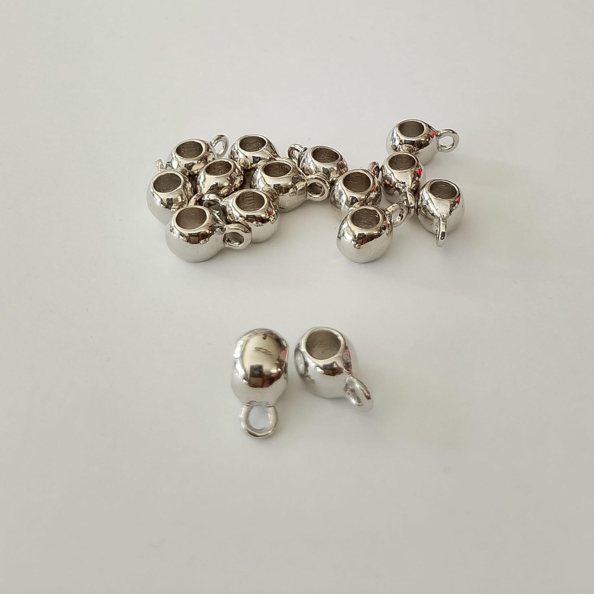 ganci per charms color titanio 14 mm menoni busta da 10 pezzi