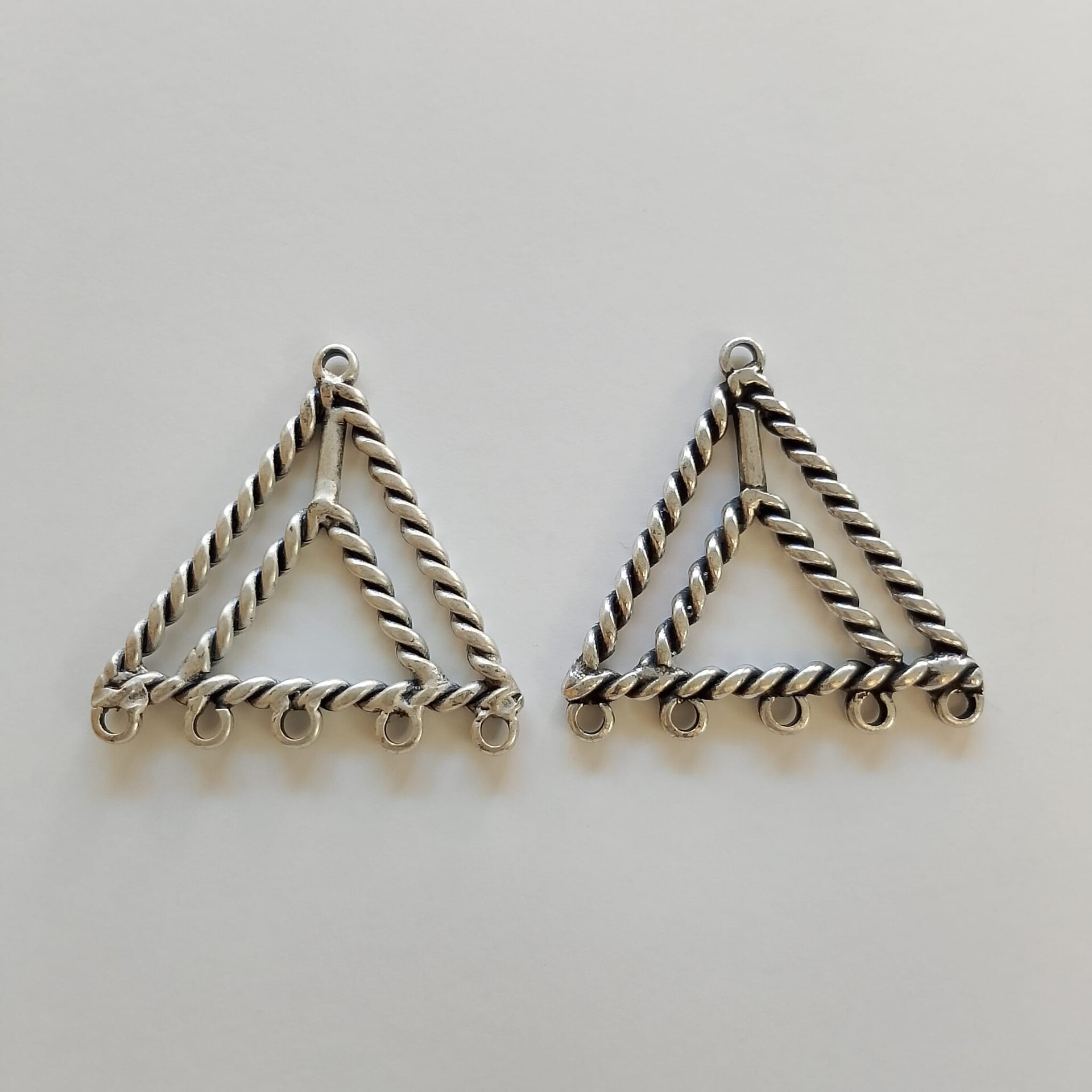 accessori per orecchini triangolari  colore argento 55 x 55 mm Free Bigiotteria busta da 2 coppie
