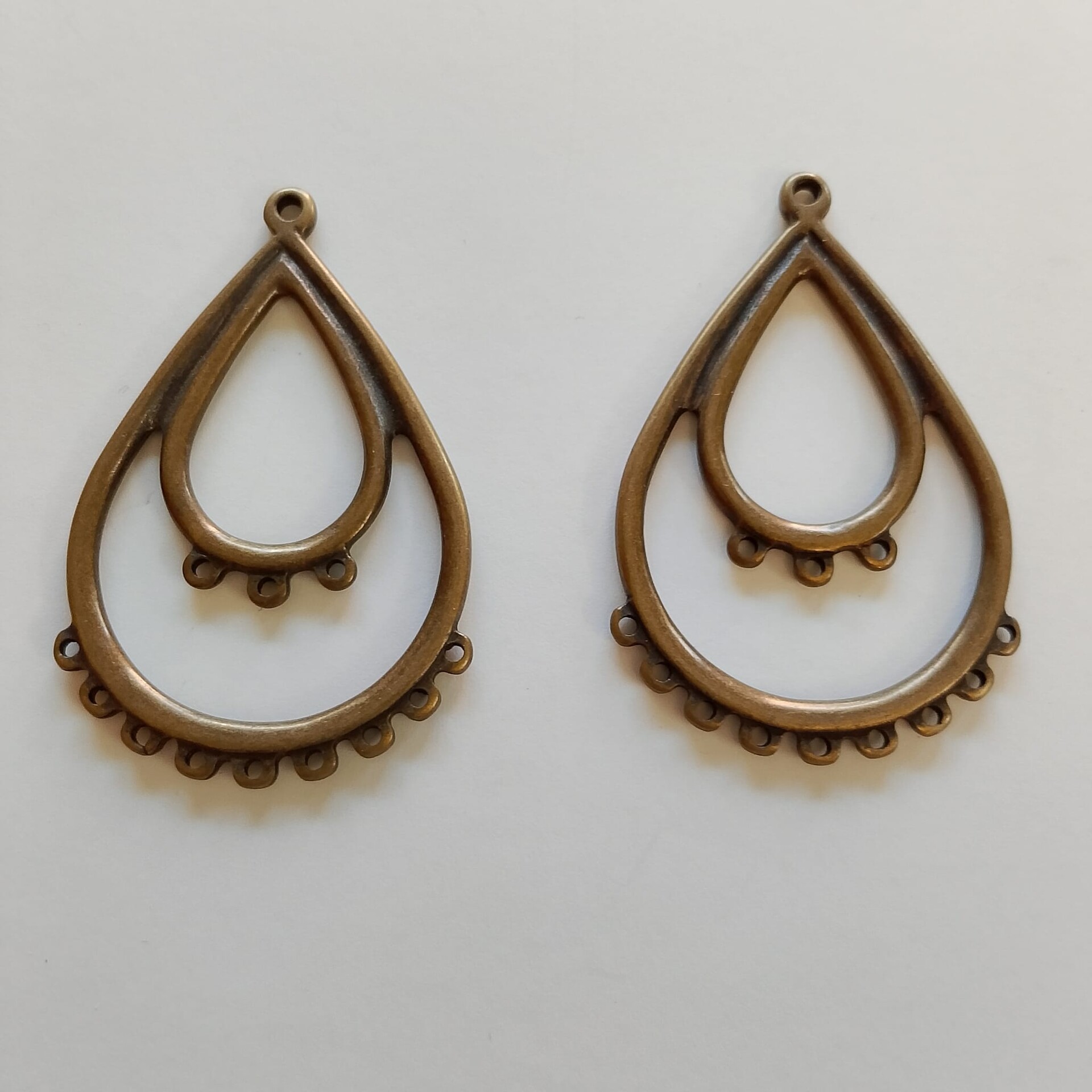 accessori per orecchinii a goccia colore ottone mm 65 Free Bigiotteria busta da 2 coppie