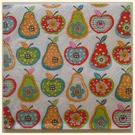 tovaglioli per decoupage frutta arti e grafica busta da 2 pezzi 33x33