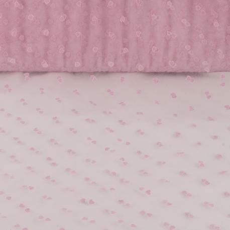 Tulle Rosa con Cuori 150x50 (cm) per Bomboniere, Danza, Matrimonio  arti e grafica tessuto