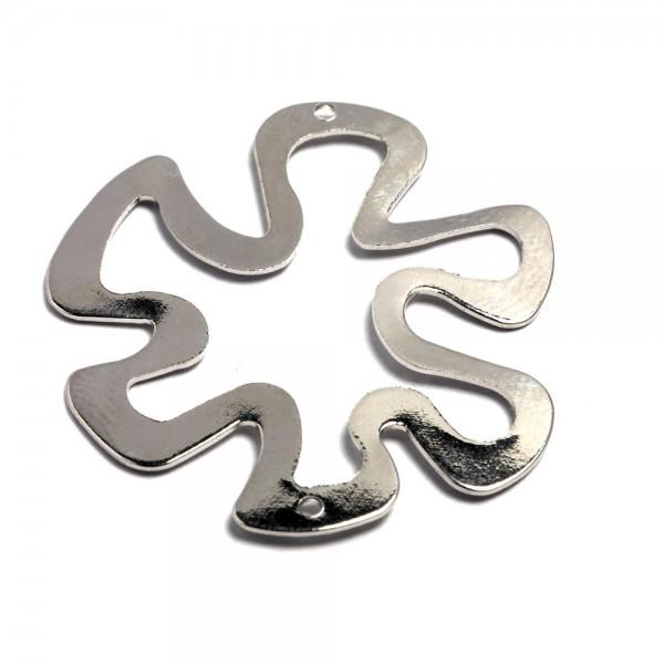 Ciondolo macchia grande 38 mm colore nichel menoni busta da 4 pezzi