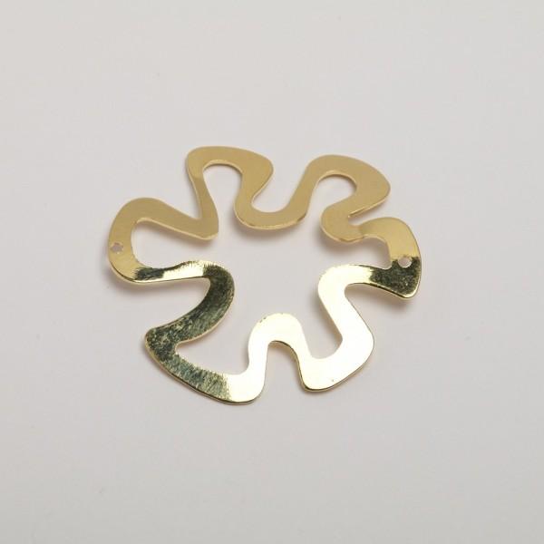 Ciondolo fiore stilizzato colore oro menoni busta da 4 pezzi (45mm)