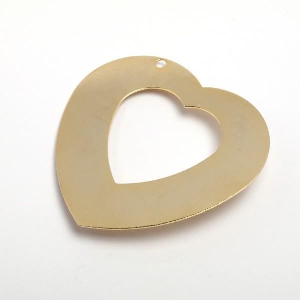 Ciondolo cuore mm 50 colore oro menoni busta da 3 pezzi