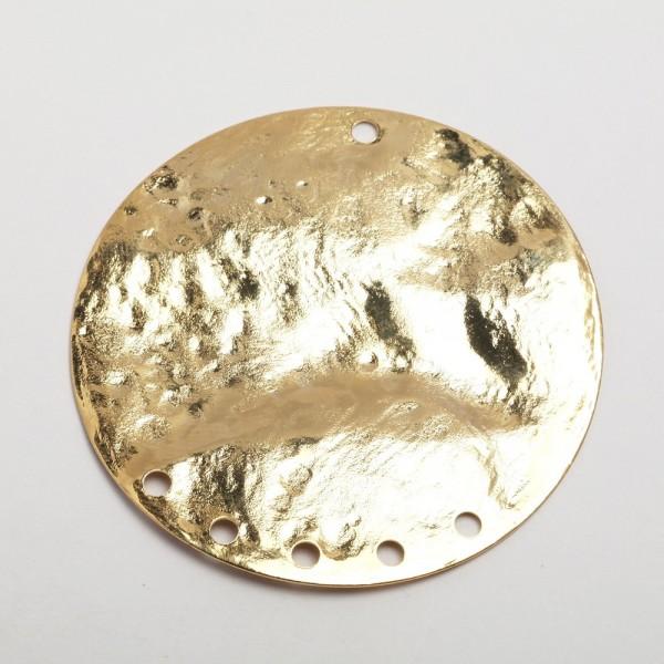 ciondolo disco martellato colore oro 50mm menoni busta da 4 pezzi