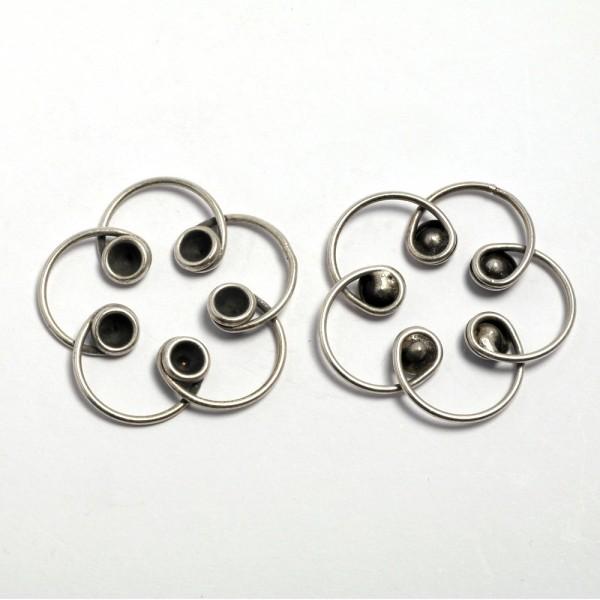 ciondolo Fiore stilizzato 36 mm argento antico chiaro menoni argento chiaro