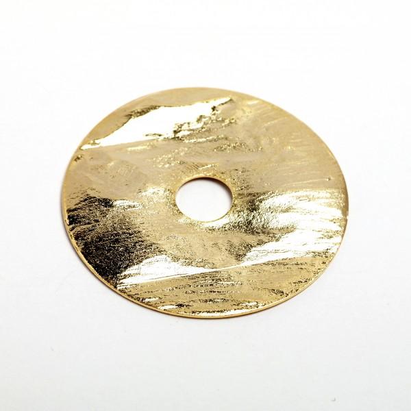 Ciondolo disco irregolare 30 mm c/foro menoni busta da 5 pezzi