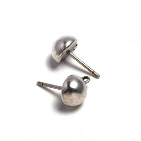 bottoncini a perno argento antico chiaro 15 mm menoni busta da 2 coppie