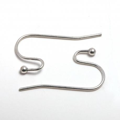 Coppia di monachella con sfera  20 mm colore  argento menoni busta da 10 coppie