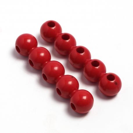 Perla in resina rossa mm 40 mabel busta da 10 pezzi