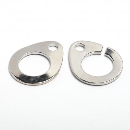 chiusura per collane tonda colore titanio  12 mm x 8mm menoni busta con 3 coppie