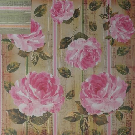 Carta da scrapbooking rose rosa stamperia foglio 30x30