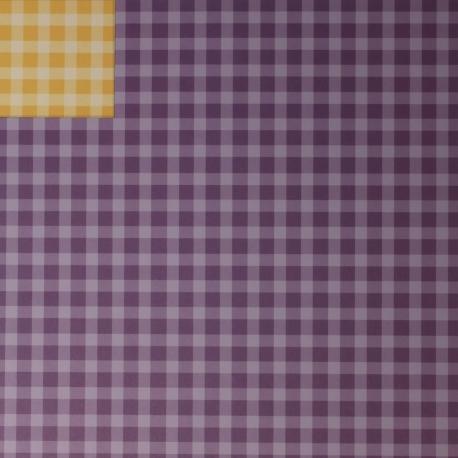 Carta da scrapbooking quadri viola e gialli stamperia foglio