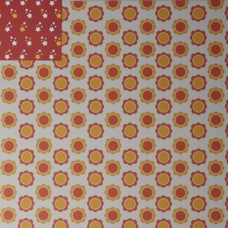 Carta da scrapbooking fiori stilizzati stamperia foglio