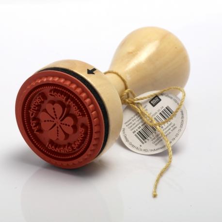 Timbro tondo quadrifoglio stamperia D 3.9 cm