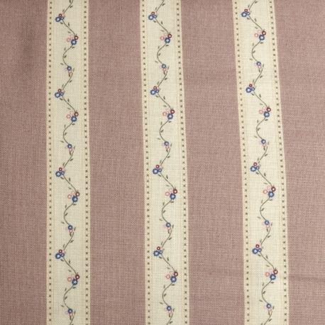 Tessuto americano righe tortora e panna HFT 140x100cm