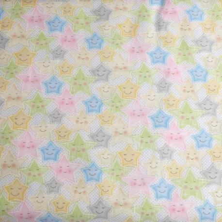 Tessuto americano con stelline arti e grafica 110x30cm
