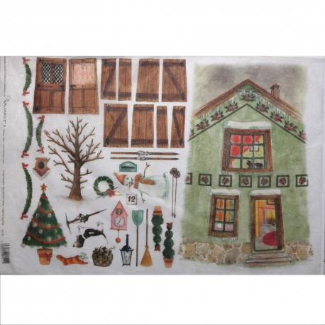 Carta riso prospetto casa calambour 33x48