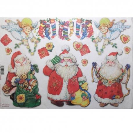 Carta riso per decoupage babbo natale stamperia 33 x 48 cm