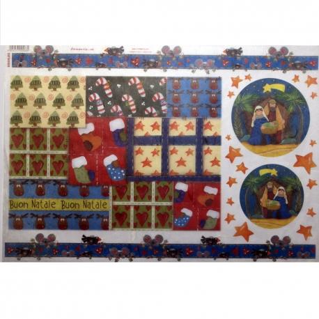 Carta riso buon natale con presepe buffo stamperia 33x48