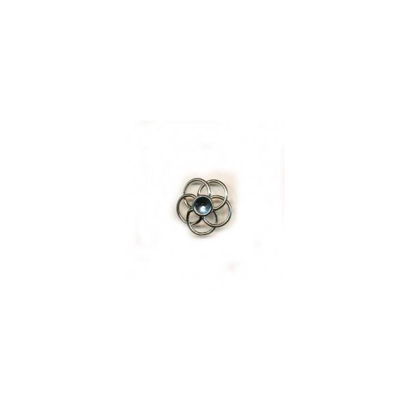 Ciondolo fiore in filo mm 22  (1 pezzo ) menoni argento chiaro