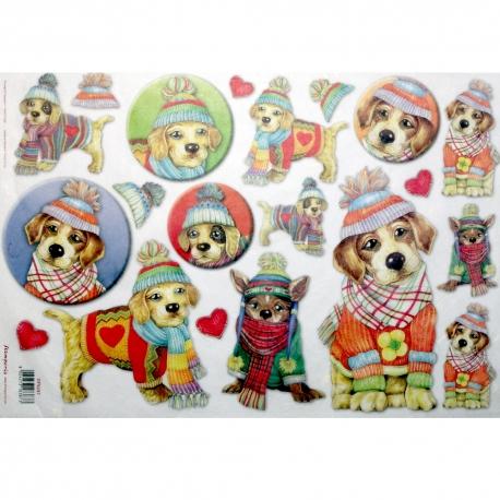 Carta riso cani con cappelli stamperia 33x48