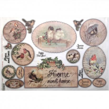 Carta riso home sweet home stamperia 33x48