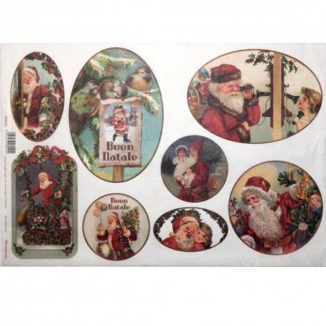 Carta riso Babbo natale vari stamperia 33x48
