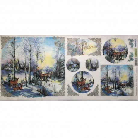 Paesaggio con cervi renkalik 23x48