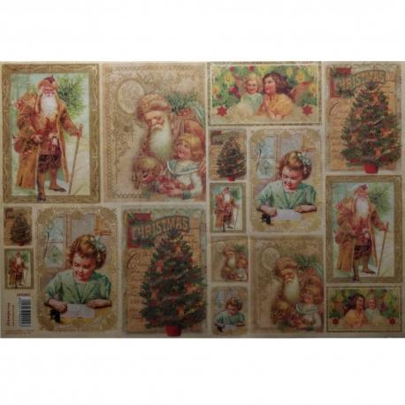 Babbo natale e bimbi vittoriani stamperia 33x48