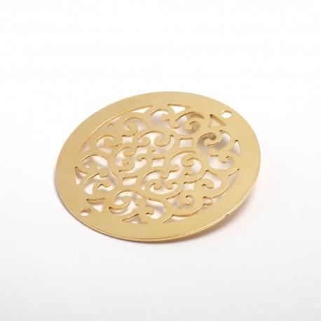 Ciondolo filigranato tondo colore oro menoni 40mm busta da 3 pezzi