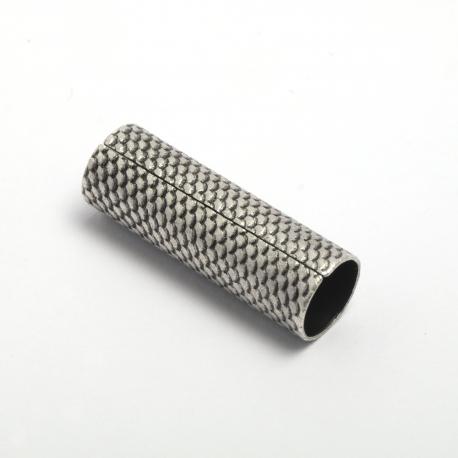 Ciondolo tubolare squamato colore argento 10x30mm menoni busta da 4 pezzi